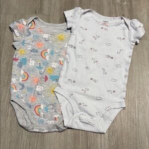 Carter's Colorful Baby Bodysuit Set - Gray and White